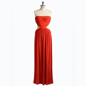 BCBG Max Azria Strapless Cutout Gown | Red | Size 2